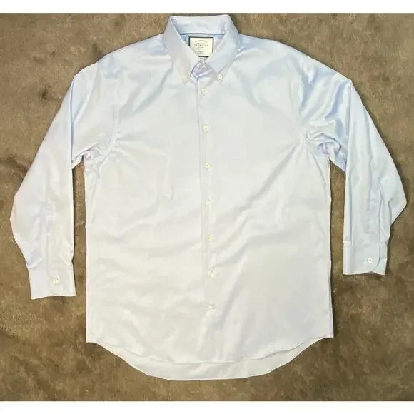 2 Chales Tyrwhitt Large Classic Fit Shirts Pink Patterned & Blue Oxford Cloth - Picture 3 of 16